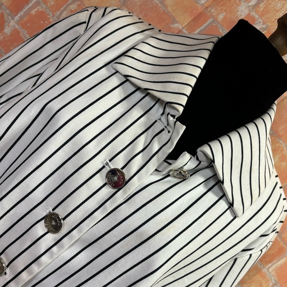 Chaps Plus Size Striped Blazer - Picture 2 of 11